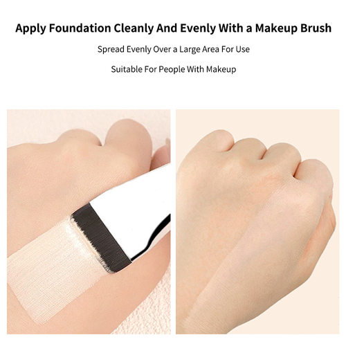 Professional Ultra-Thin Concealer Brush New Straight Line Electroplate Silver Single Flat Head Foundation Make-Up Brush Handle