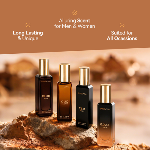 BAREVANA Men's Fragrance Gift Set (4-Piece Set) – Natural Fresh Subtle and Long-Lasting Scent