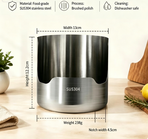 304 Kitchen Utensil Holder Spoon Holder Metal Spoon Holder Kitchen Organizer Stainless Steel Pot Lid & Spoon Rack Storage Stand