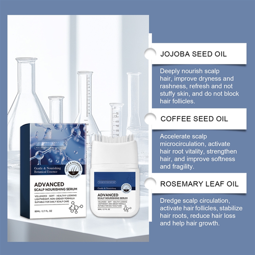 Hair Growth Serum Protects Scalp and Hair Nourishing Volumized Refreshing Jojoba Oil Herbal Hair Care Essence