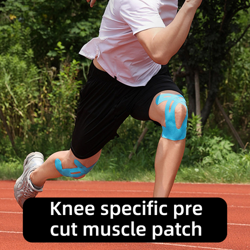 Exercise and Fitness Marathon Running Knee Support Elastic Bandage Breathable Waterproof Knee Pad Pre-cut Knee Muscle Pad 10-pack