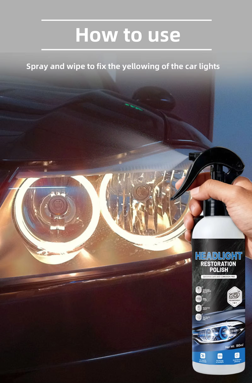 Automotive Headlamp Maintenance Liquid Effective Polishing Repair Spray Multi-Purpose Night Driving Safety Car Headlight Cleaner