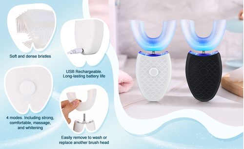 Automatic Massage Adult Toothbrush - U - Shaped Mouth - Held, Electric, Lazy - Style, Rechargeable, Waterproof Toothbrush Cover