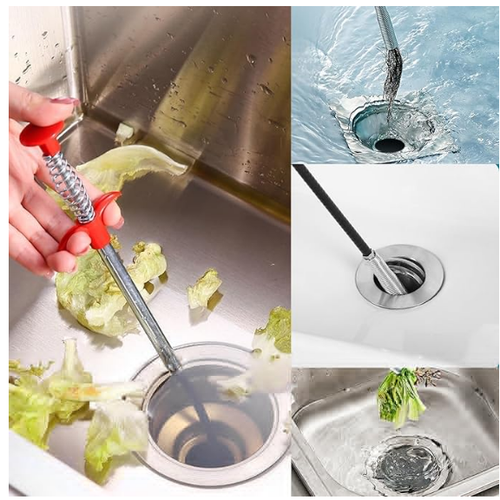 Flexible Drain Snake with Grabber Claw for Sink Toilet Gutter Clog Removal in Tight Spaces