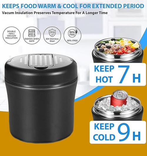 Thermo Food Jar for Hot Food Adults 40oz Soup Thermo Lunch Containers Wide Mouth Vacuum Insulated Stainless Steel Leakproof Bento Box with Spoon Bowl,home essentials