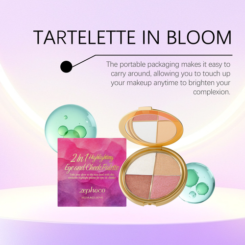 Multi-functional Portable Eye&Facial Makeup Palette Highlighter Eyeshadow Blusher Palette With Makeup Mirror for Daily Touch-ups