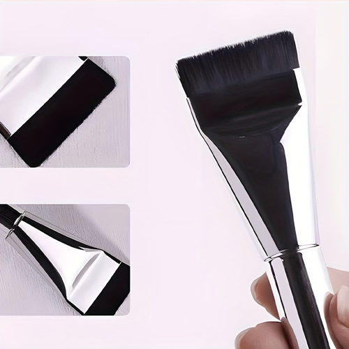 Professional Ultra-Thin Concealer Brush New Straight Line Electroplate Silver Single Flat Head Foundation Make-Up Brush Handle
