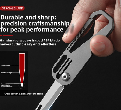 Titanium Alloy Camping Knife Multi-Function Key Chain Mini EDC Portable Box Opening Sharp Carry-on Express Folding Knife