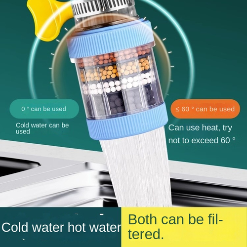 6-Layer Eco-Friendly Plastic Water Filter Tap Purifier Medical Stone Coconut Charcoal Nozzle Faucet for Kitchen Bathroom Use Three Per Set