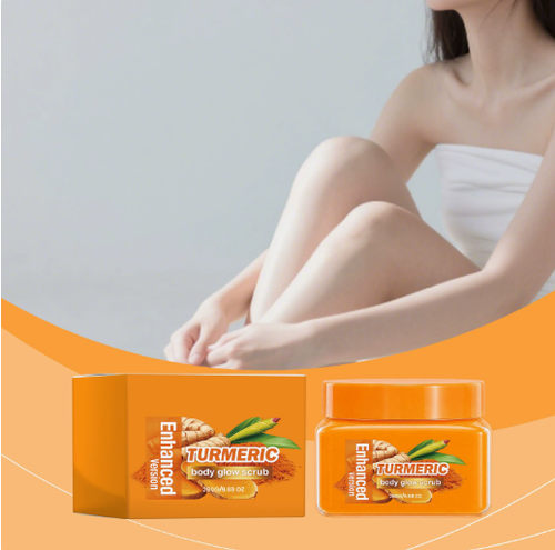 Turmeric Body Scrub Turmeric Brightening Gentle Cleaning Smoothing Moisturizing 280g in Jar Turmeric Body Scrub