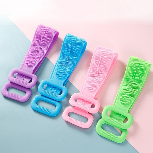 Reusable Shower Back Scraper Cleaning Brush Shower Feet Cleaner Wash Mat Multifunction Sucker Wall Mat Rub Foot Arms Body Bath  Four Per Set Blue Purple Green Pink