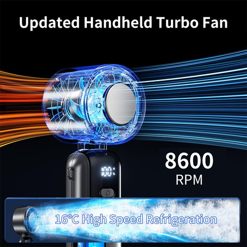 Cooler with Ice Cold Turbo Jet Fan Electric Mini Air Cooler Fan Portable Handheld Lightweight Fan Large Capacity