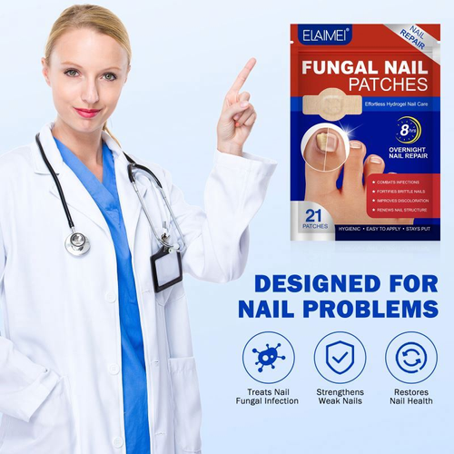 Nighttime Renewal Fungal Nail Treatment Patches Effortless Hydrogel Nail Care 8 Hours Fast Effective Nail Repair Patches  3X21=63Patches