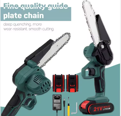 6-Inch Brushless Lithium-Ion Rechargeable Electric Chainsaw Portable Outdoor Logging Power Tool