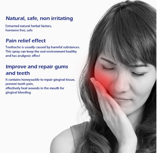Oral Care Toothache Spray Gum Pain Soothe Canker Sores Swollen Gums Spray Gums Teeth Repairing 20ml