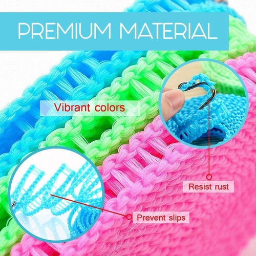 5m Indoor Outdoor Travel Drying Laundry Retractable Windproof Clothesline Washing Line with Stainless Steel Peg Clothesline Six Per Set(Green Blue Pink)