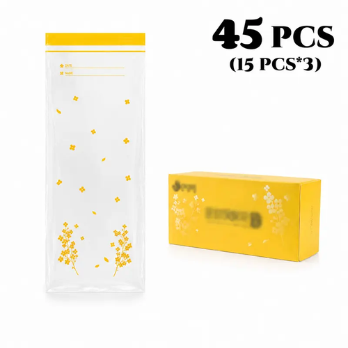 Thick Double Seal Food Storage Bags, Reusable Self-Sealing Pouches, Food Grade Airtight Bags for Refrigerator Organization & Food Portioning 45PCS