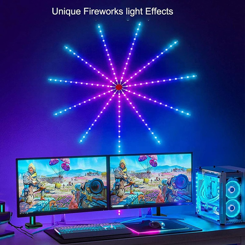 Tuya Smart Life App Usb Addressable Firework Led Night Light Music Sound App Wall Atmosphere Lighting for Christmas Gift