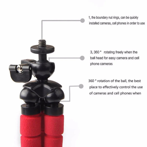 Top Selling Product 360 Rotate Mini Flexible Octopus Tripod Universal Soft Sponge Tripod for Video Vlog Photography Phone Stand