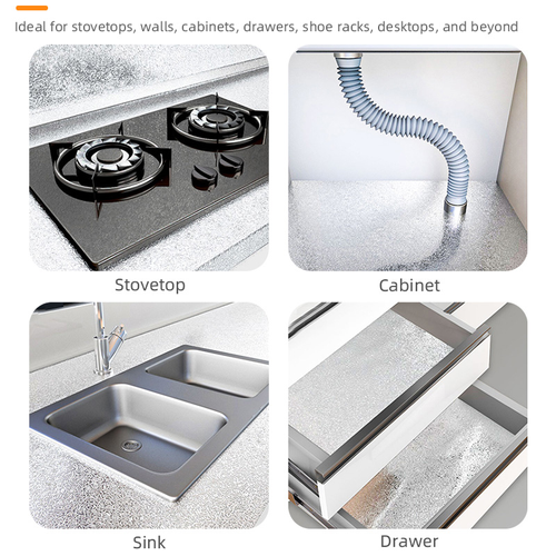 Heat-Resistant PET PVC Kitchen Sticker Oil Proof Waterproof Self-adhesive for Sink Backsplash Areas