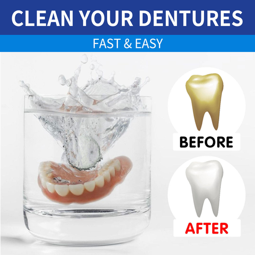 Mild Cleaning Tablets Gum Antibacterial Odor Removing Fresh Breath Yellowing Removal Brightening Denture Cleaner