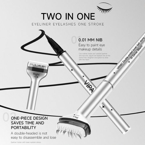 Mascara Case Eyebrow Tint Cream Pressing Eyeliner Lower Eyelash Stamp(Includes an Eyeliner Pencil)