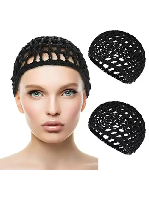 4pcs Hair Net Caps Set, Sleep Hair Nets for Wigs, Mesh Wrap Caps, Crochet Wave Chef Hats, Hair Bun Bouffant Caps, Women Ballet Dancers Sleep Bonnet