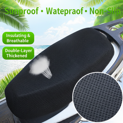 Electric Car Cushion Cover Motorcycle Cushion Universal Heat Insulation Mesh Cover Sunscreen Waterproof Seat Cover Breathable