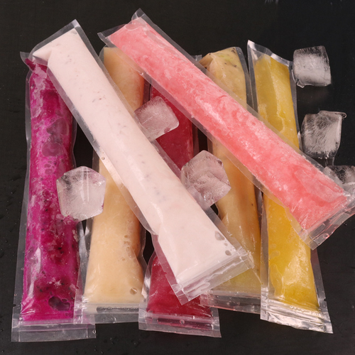 DIY Ice Cream Popsicle Mold Packaging Bags Food Zipper Bag Transparent Gravure Printing Moisture Proof Zipper Top 200pcs With Funnel