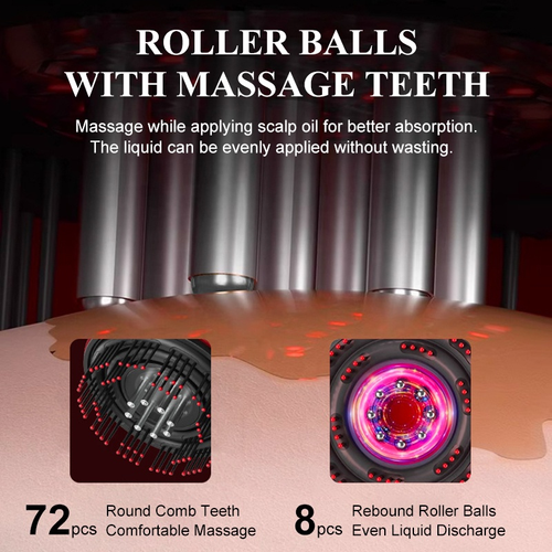 Handheld Anti Hair Loss Electric Massage Comb Hair Growth Vibration Red Light Scalp Massager Oil Applicator