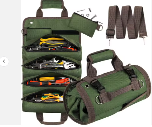 Factory Custom Heavy Duty Waterproof Canvas Fabric Rolling Tools Tote Bag Carrier Portable Hardware Canvas Rolling Tool Bags
