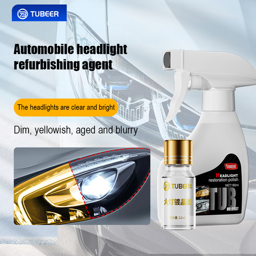 Car Headlight Renovation Repair Kit Grinding Molecules Crystal Coating Liquid Cleaning Polishing Scratch Repair for T171 Model Two Per Set