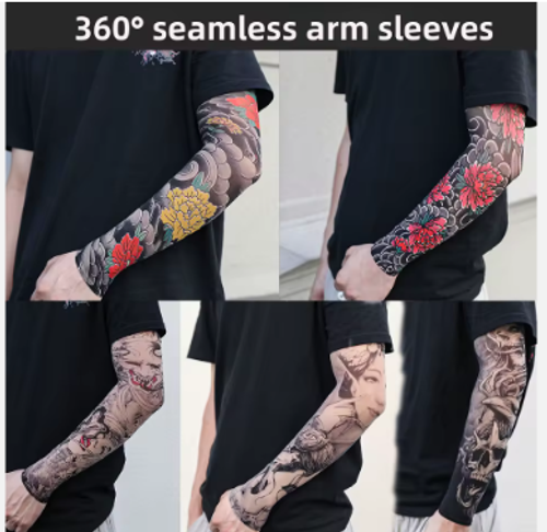 3D Printing Digital Printing Unisex Couple Lightweight Breathable Tattoo Arm Summer Sleeves for All Seasons