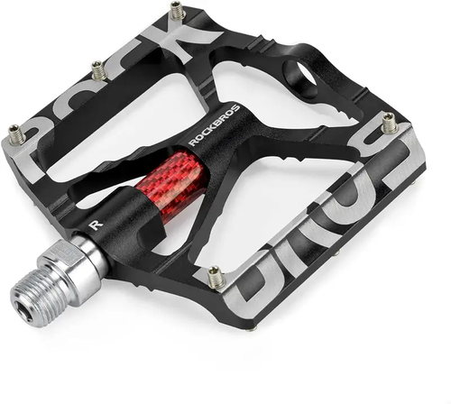 ROCKBROS Mountain Bike Pedals MTB Pedals CNC Non-Slip Lightweight Aluminum Alloy Bicycle Pedals Sealed Bearings Bicycle Platform Pedals Road Bike Pedal,Black