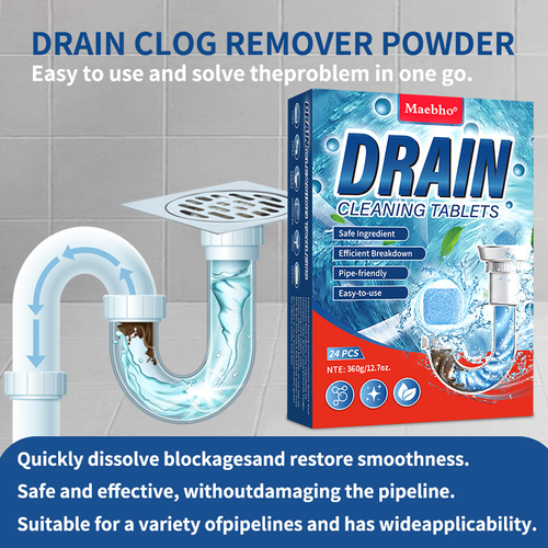 Pipe Foam Cleaner Powerful Drain Unblocker Rapid-Acting Formula Removes Grease and Odours From Kitchen and Bathroom Sinks