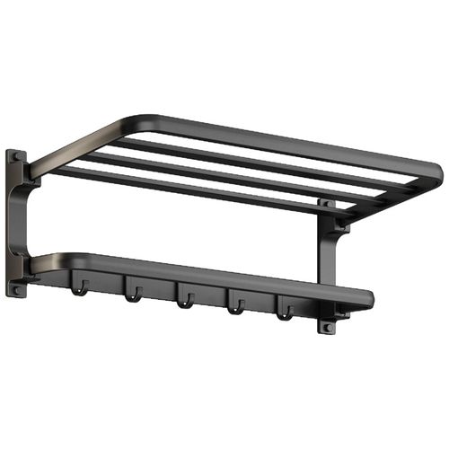 Easy Use Aluminum Alloy Gray Duel Tiers No Drilling Hotel Home Bathroom Storage Holders