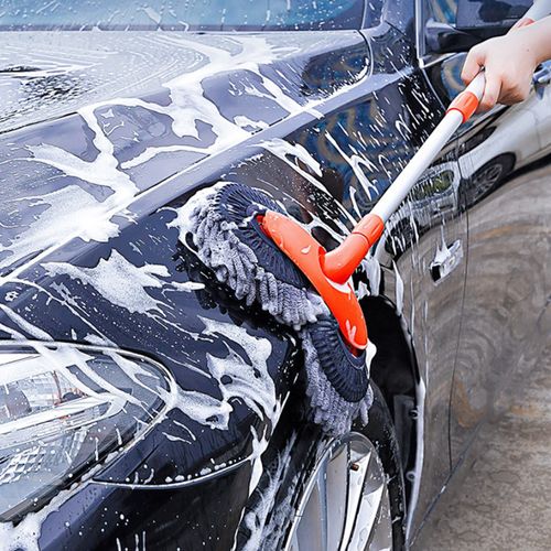360 Degree Rotation Double Head Brush Chenille Detachable Retractable 3 Sections Extended Car Washing Brush