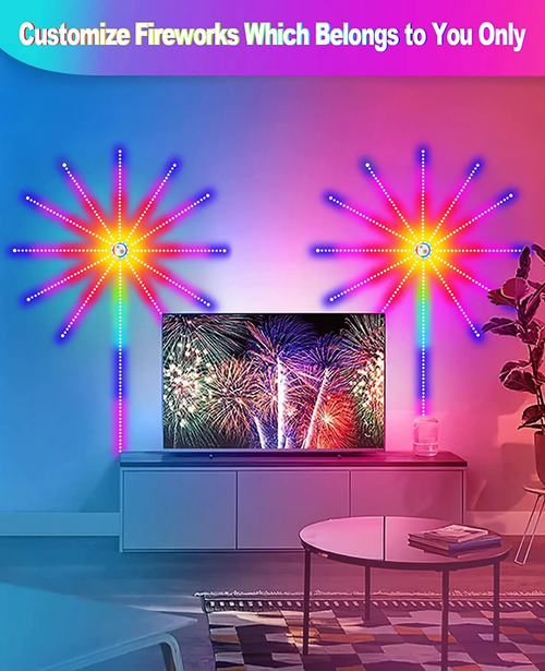 Tuya Smart Life App Usb Addressable Firework Led Night Light Music Sound App Wall Atmosphere Lighting for Christmas Gift