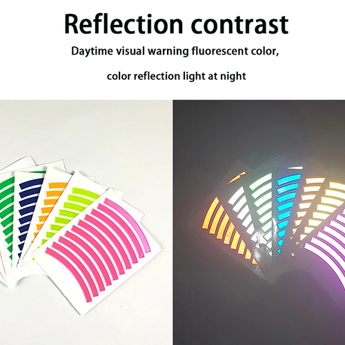 2026 Hot Selling Universal Waterproof PVC Car Wheel Rim Sticker Tire Decoration Reflective Stickers Reflective Decal