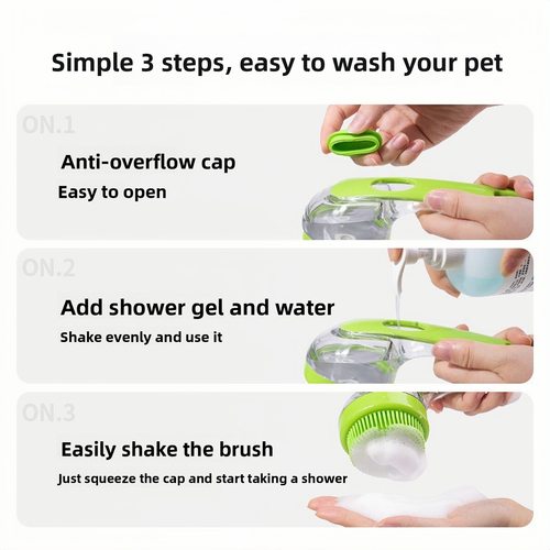 Handheld Dog & Cat Scalp Cleaning Shower Brush Long Plastic Handle Pet Supplies Accessories for Bathing Massage for Bathroom Use Blue and Green Two   Pack