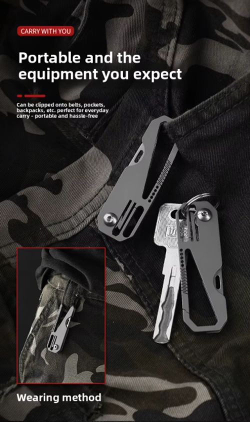 Titanium Alloy Camping Knife Multi-Function Key Chain Mini EDC Portable Box Opening Sharp Carry-on Express Folding Knife
