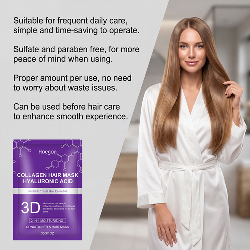 Hyaluronic Acid Hair Mask Care Hair Strands Silky Smooth Natural Gloss Hair Care Mask