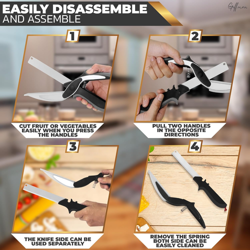New Arrival Kitchen Food Cutter Multipurpose Stainless Steel Scissors Vegetable Slicer and Fruit Cutter Kitchen Knife