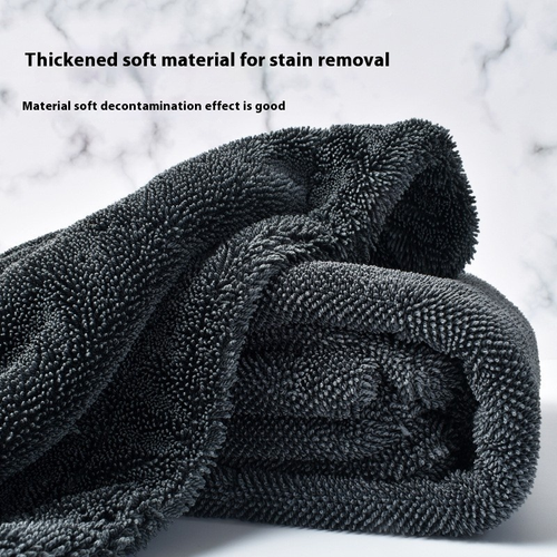 Thick Twisted Loop Microfiber Car Drying Towel, Super Water Absorbent Lint Free Edged Auto Wash Cleaning Cloth