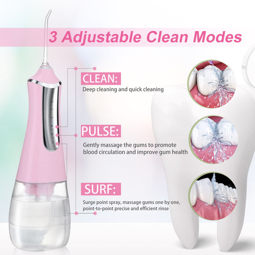 350ml USB Rechargeable Water  Pick IPX7 Waterproof Rechargeable Cordless Electric Portable Jet Teeth Cleaning Dental Floss Oral Irrigator Water Flosser