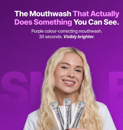 Breath Fresh Mint Purple Mouthwash for Teeth Whitening Peroxide Free Alcohol Free Gum Health Color Correcting Mouthwash Sachets