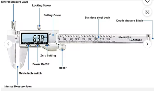 Digital Caliper Measuring Tool Stainless Steel Vernier 150mm with LCD Screen