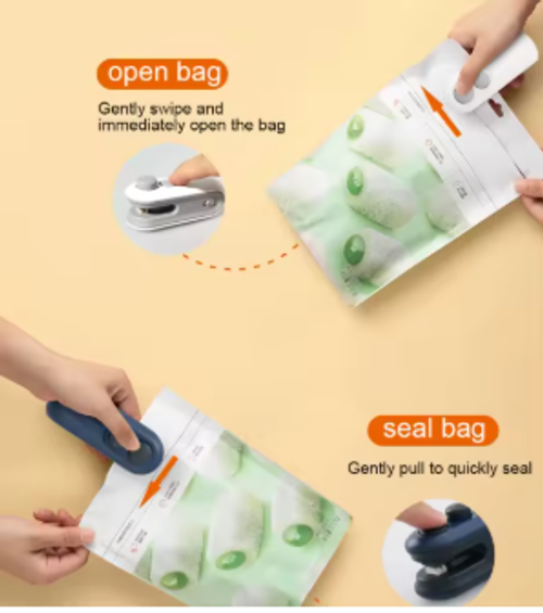 Sealing Clip USB Charging Small Household Packaging Plastic Machine Mini Portable Snack Bag Hand Pressure Tool