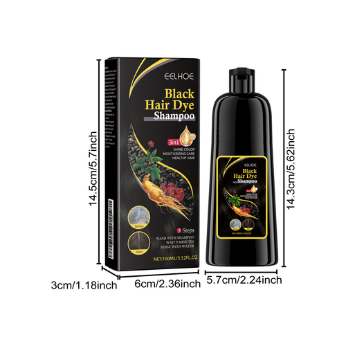 100ml Black Hair Repair Moisturizing Cream Shampoo Polygonum Multiflorum Essence Herbal Formula 3-in-1 Cleansing Repair for All