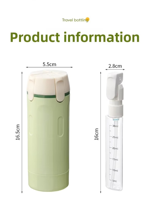 4 in 1 Pump Dispenser Portable Plastic Leak-Proof Refillable Travel-sized Toiletry Container Bottles White